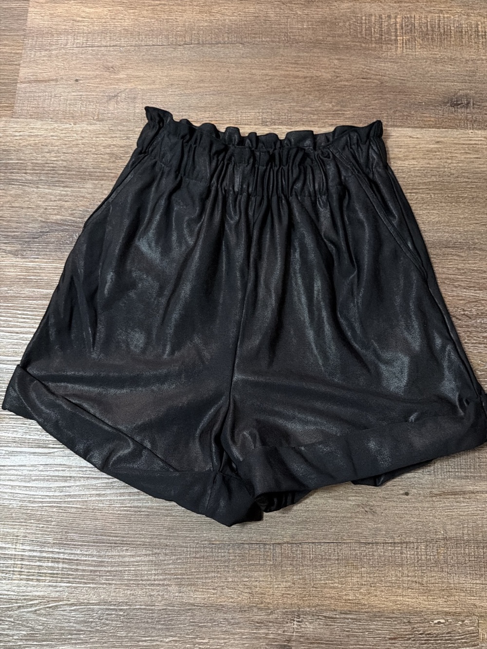 Gianni Bini Black Paperbag High-Waist Shorts